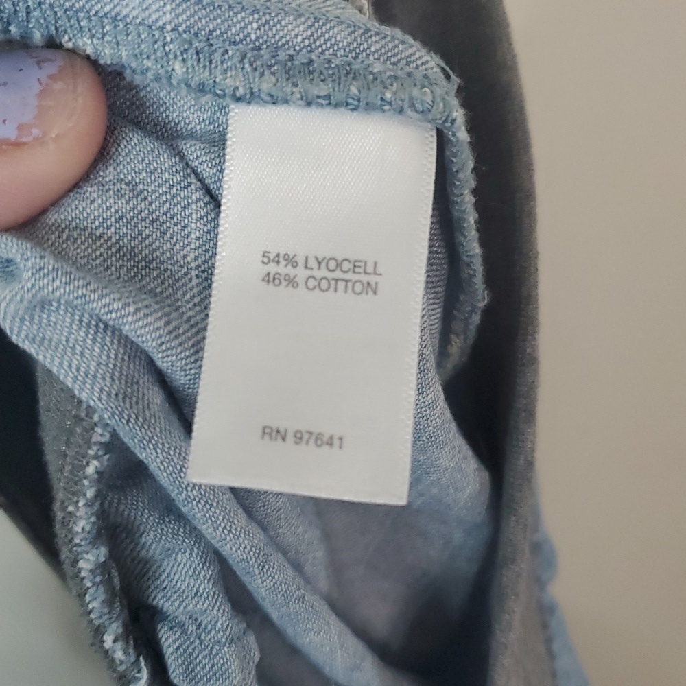 J.Jill Lyocell‑Cotton Pull‑On Pants • Light Chambray • Size L Petite - Picture 5 of 5